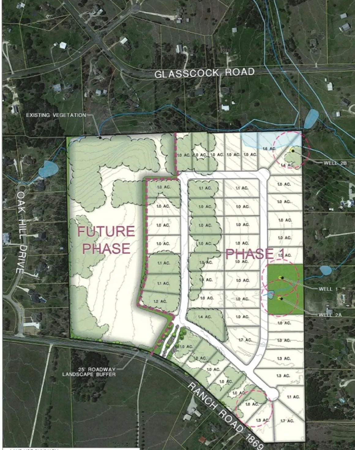 Development site plan with labeled phases